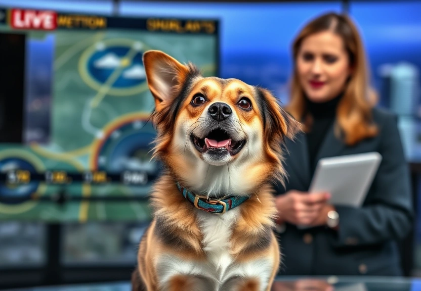 Representação visual de Meteorologist's Adorable Dog Steals the Spotlight During Live Weathercast