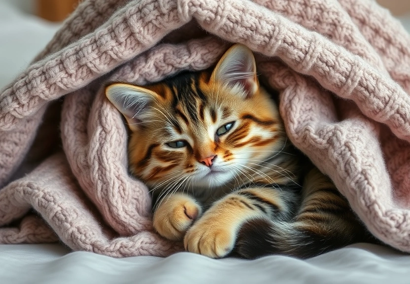 Representação visual de Woman Discovers Adorable Surprise Under Blanket: Cat's Cozy Nap Goes Viral