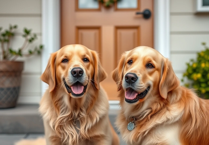 Representação visual de Heartwarming Friendship: Golden Retrievers Share an Unbreakable Bond Next Door