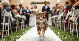 Feline Wedding Crasher Steals the Show in Hilarious Aisle Entrance